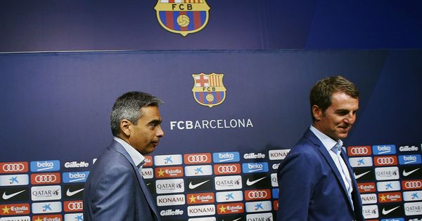 Foto: Albert Soler (i) y Robert Fernández (d), dos de los señalados para salir del Barcelona. (EFE)