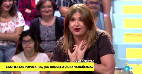 Foto: Lucía Etxebarría durante su intervención en 'Mad in Spain'. (Mediaset España)