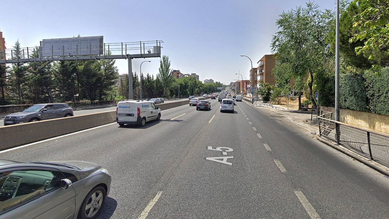 Foto: Punto en el que comienza el nuevo radar de tramo de Madrid.