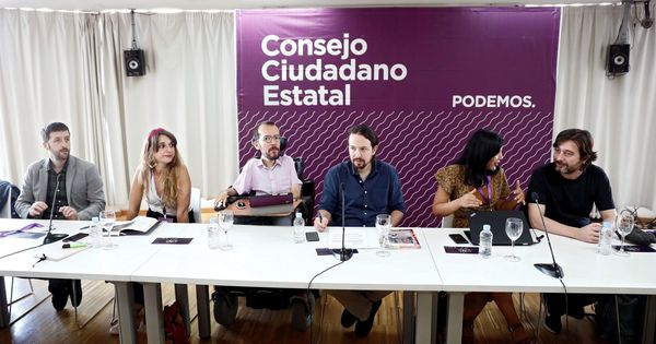 Foto: La dirección de Podemos durante la reunión del Consejo Ciudadano Estatal de Podemos, máximo órgano del partido entre asambleas. (EFE)