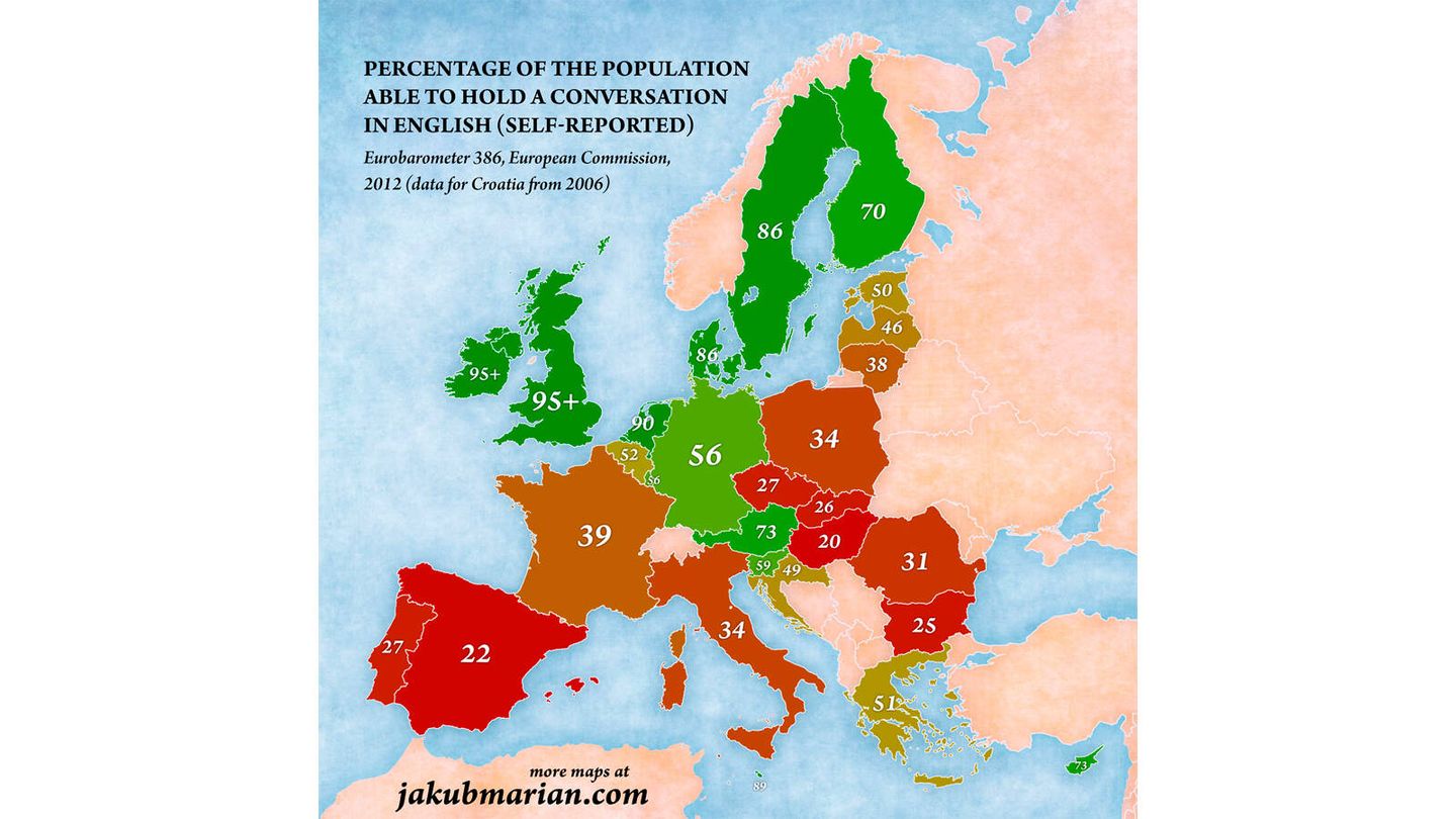 El mapa refleja grandes diferencias entre norte y sur de Europa (Jakub Marian)