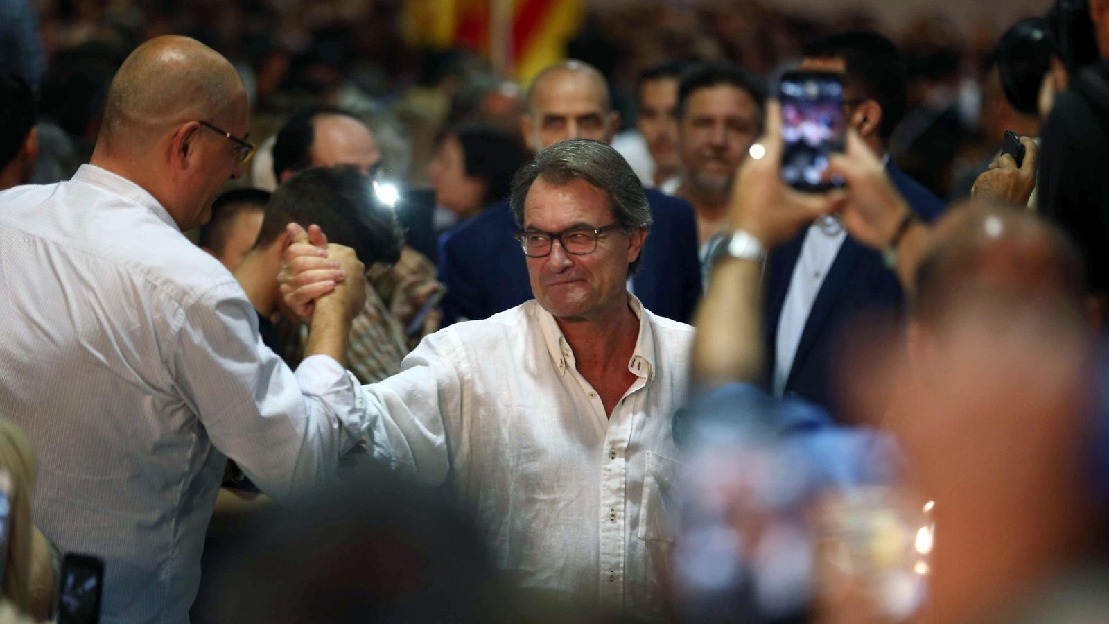 Foto: Artur Mas a su llegada llega al acto central de Junts pel Sí. (EFE)