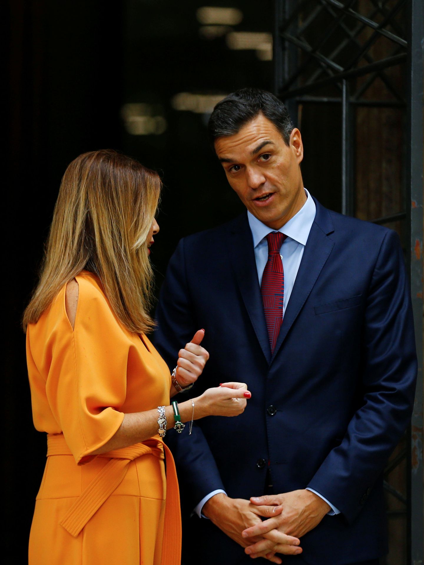 Susana Díaz y Pedro Sánchez, en su entrevista en San Telmo, el pasado 26 de octubre en Sevilla. (Reuters)