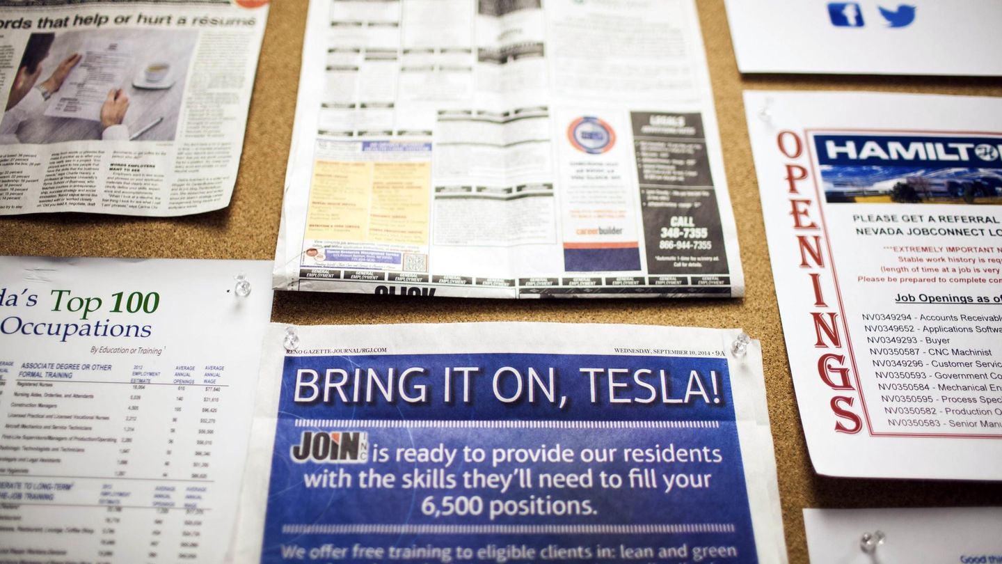 Un tablón con anuncios de empleo en Nevada (EEUU). (Reuters)