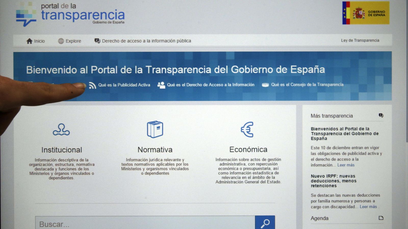 Foto: Imagen de la presentación del Portal de la Transparencia en diciembre de 2014. (EFE)