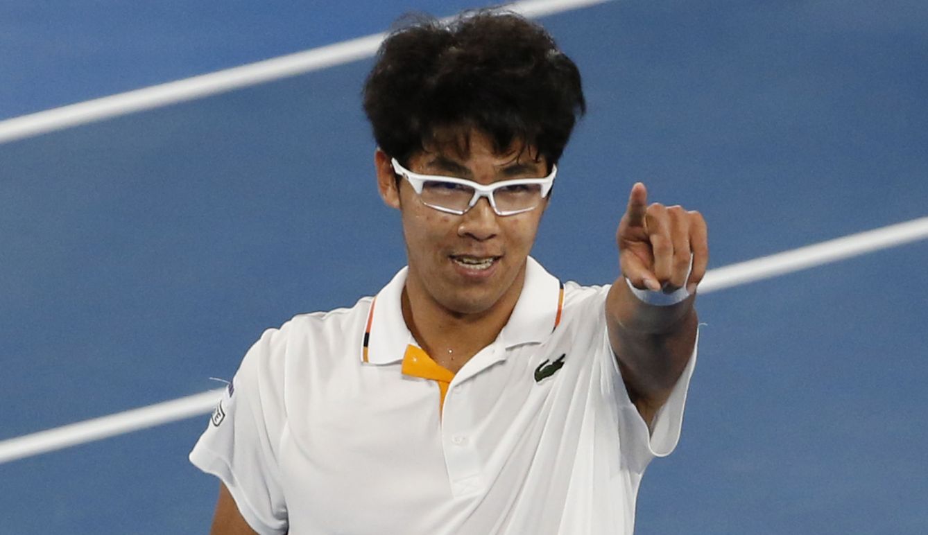 Chung tras ganar a Djokovic. (Reuters)
