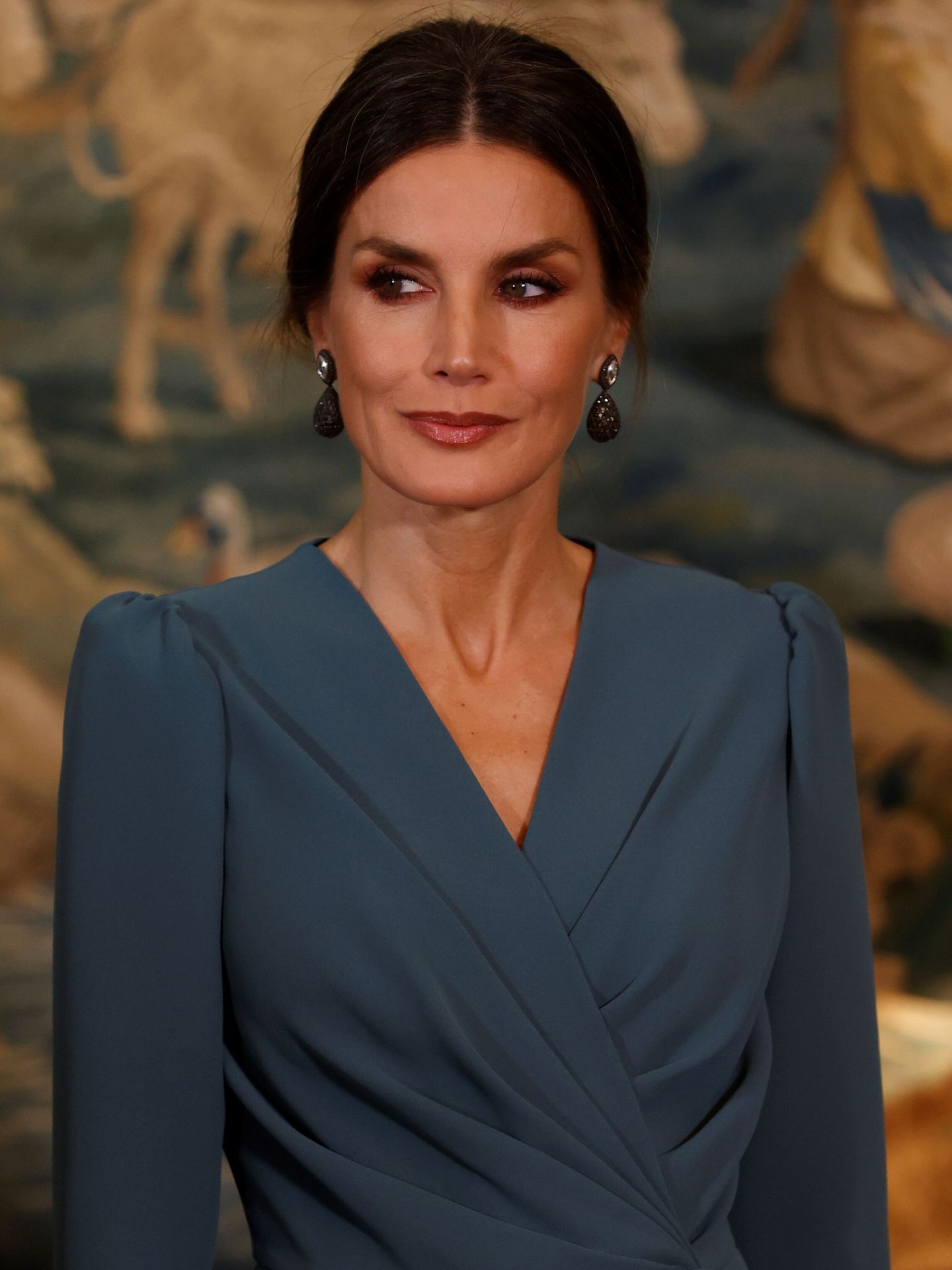La Reina, durante la recepción en Estocolmo. (EFE/Juanjo Martín)