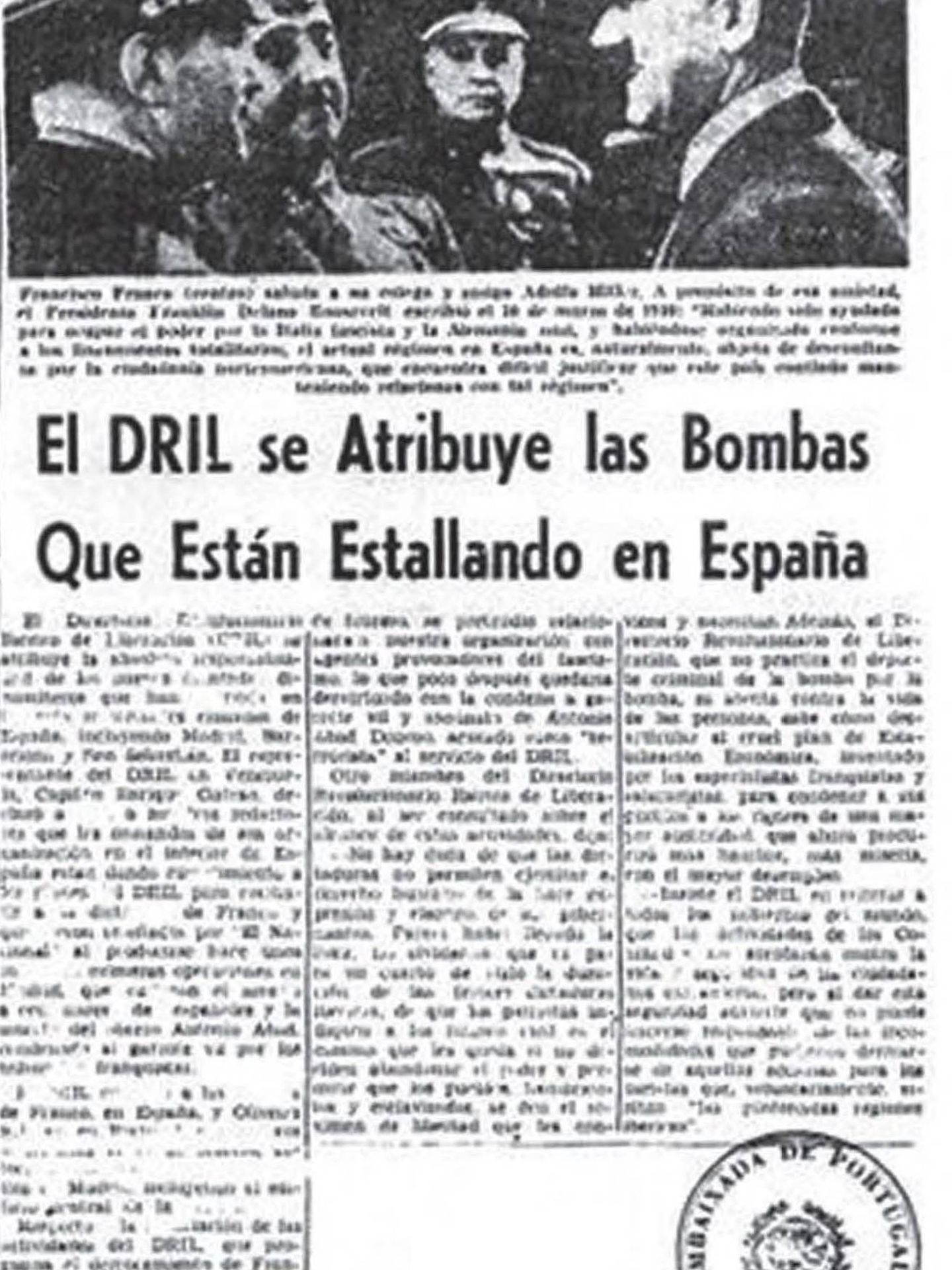 El DRIL reivindica las bombas en España en 'El Nacional'. (Informe del Centro Memorial)