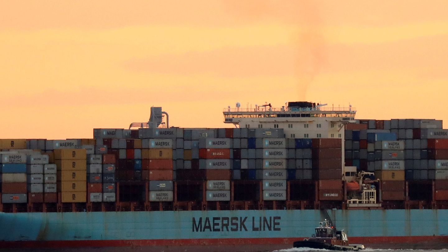Uno de los megabuques de Maersk Lines, dueña de APM Terminals. (Reuters)