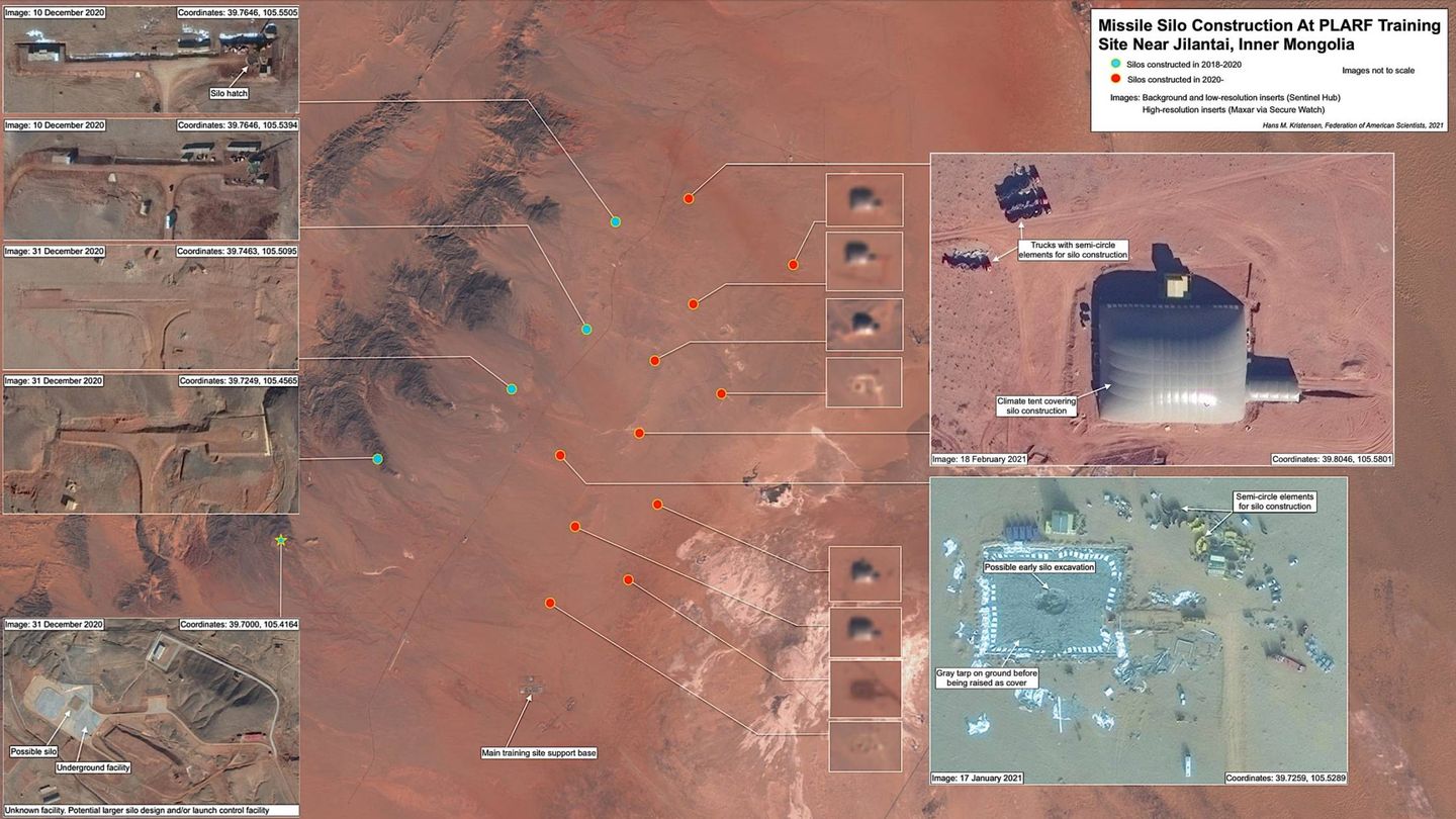 Posición de los silos en el desierto mongol chino (FAS)