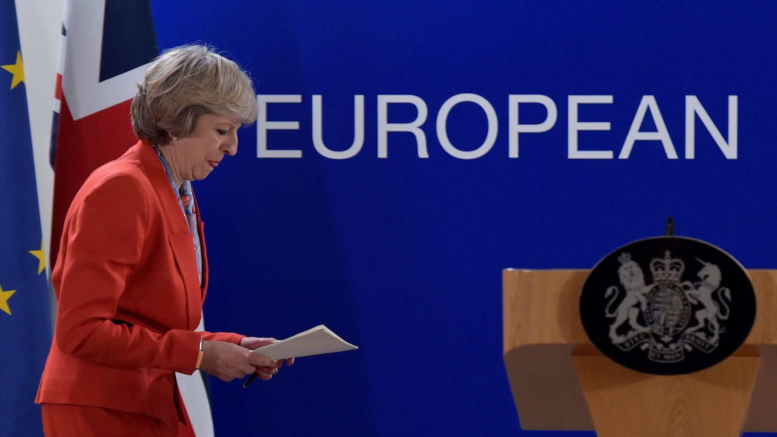 Foto: La primera ministra de Reino Unido, Theresa May, en Bruselas. (Reuters)
