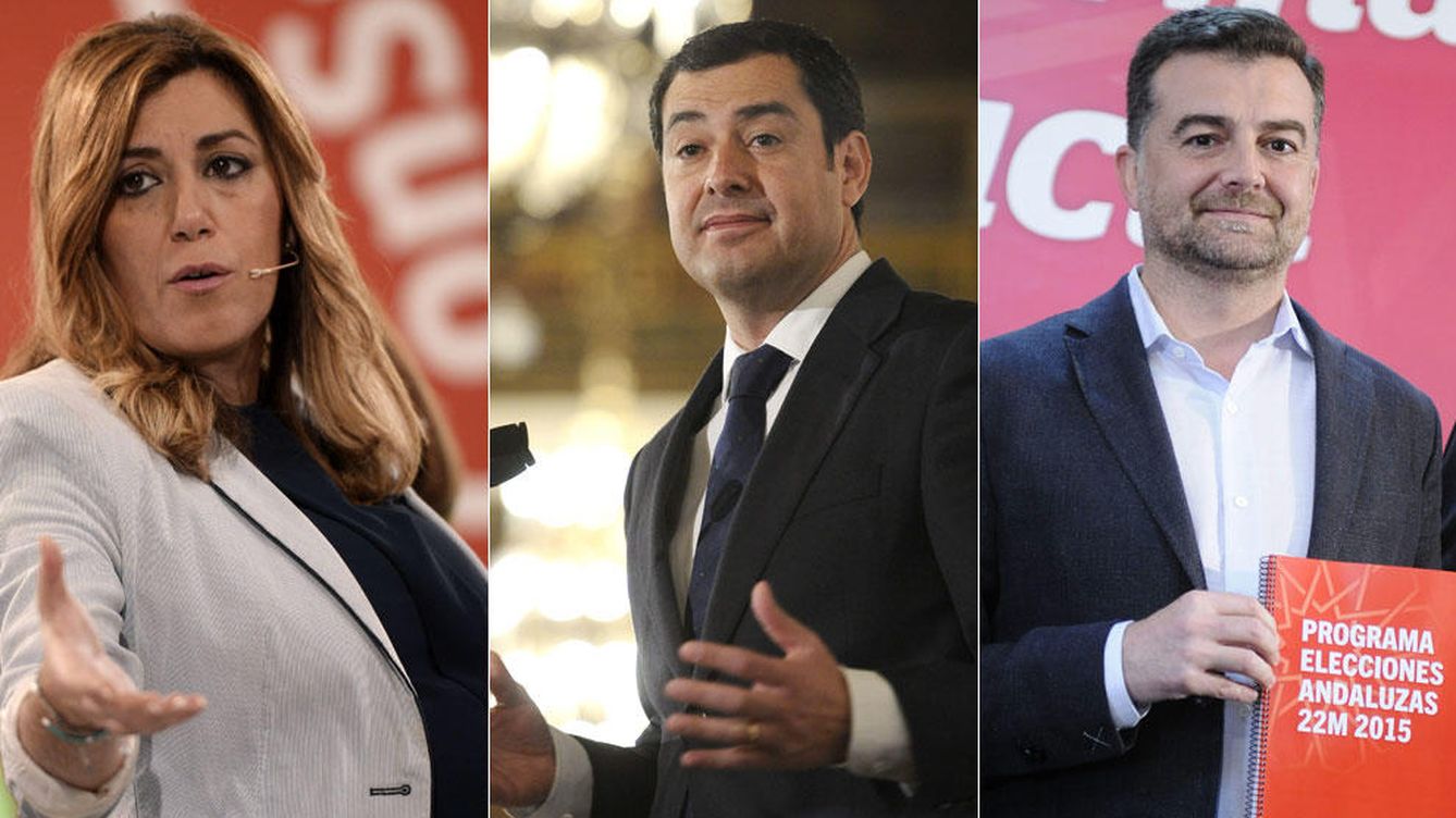 Foto: Susana Díaz (PSOE), Juanma Moreno (PP) y Antonio Maíllo (IU), candidatos a la presidencia de la Junta de Andalucía (EFE)
