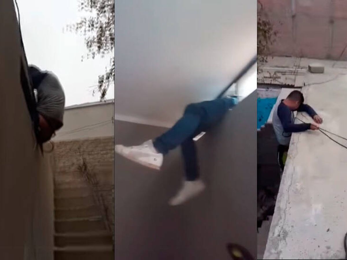 Foto: El joven se quedó encajado al intentar acceder a la vivienda (Facebook/Radio RSD)