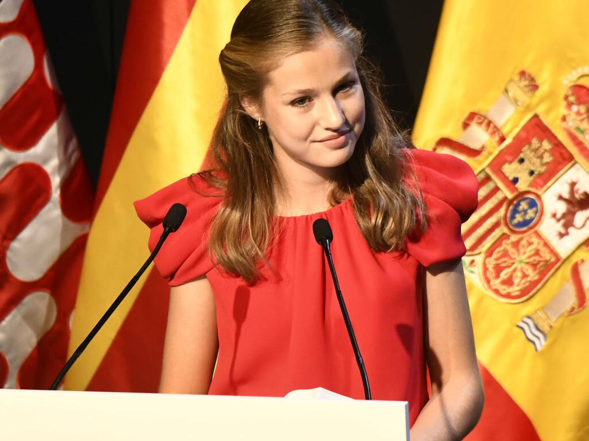 Foto: La princesa Leonor, durante un discurso en Girona. (Limited Pictures)