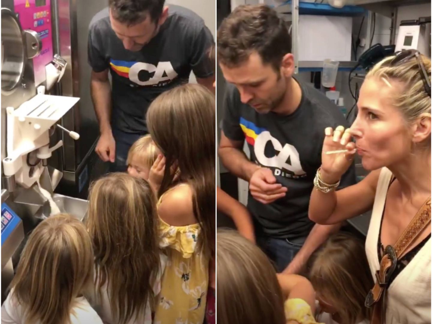 Pataky lleva a sus hijos a aprender cómo se hace el helado. (Instagram)