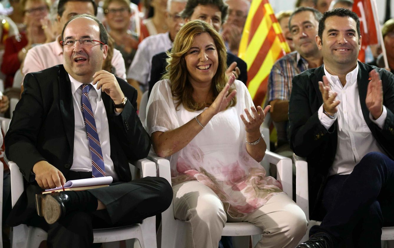 Miquel Iceta y Susana Díaz hacen campaña en Mataró. (EFE)