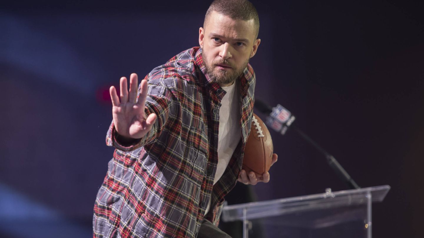  Justin Timberlake en la presentación de la Super Bowl. (Gtres)