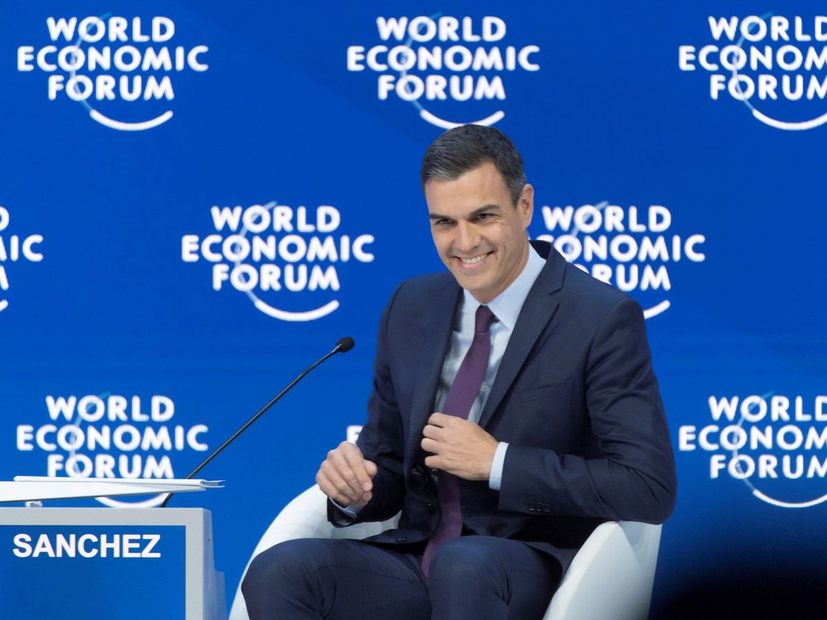 Foto: Pedro Sánchez, el pasado 23 de enero, en Davos, Suiza, en el Foro Económico Mundial. (EFE)