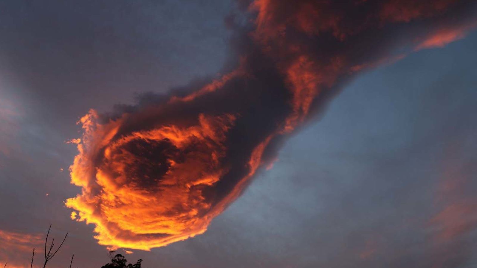 Foto: La nube bautizada como "la mano de Dios" fotografiada en Madeira. (ROGERIO PACHECO/METEOMADEIRA) 