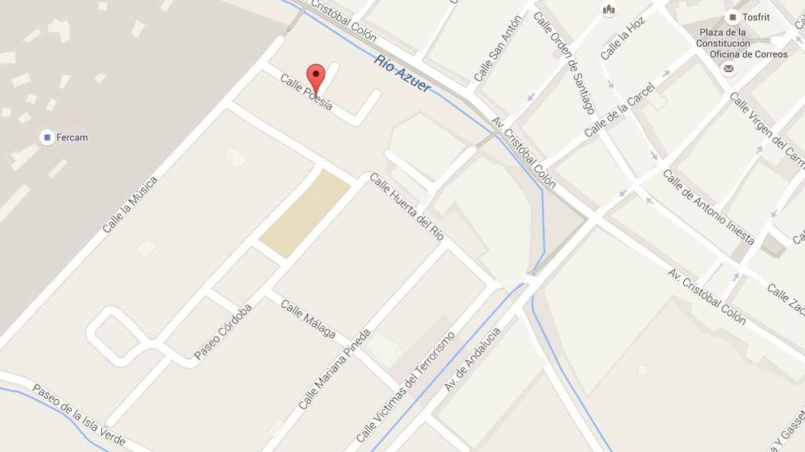 Foto: Situación de la calle Poesía en Manzanares, Ciudad Real (Google Maps)