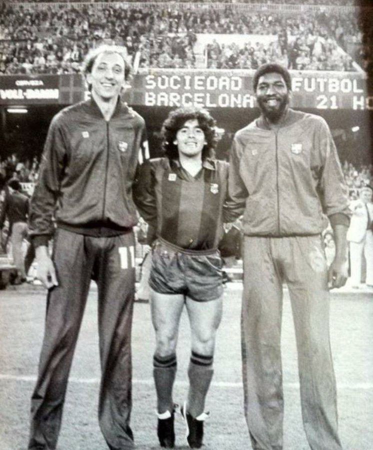 Foto: Juan Domingo de la Cruz, junto a Maradona y 'Chicho' Sibilio. (Cedida)