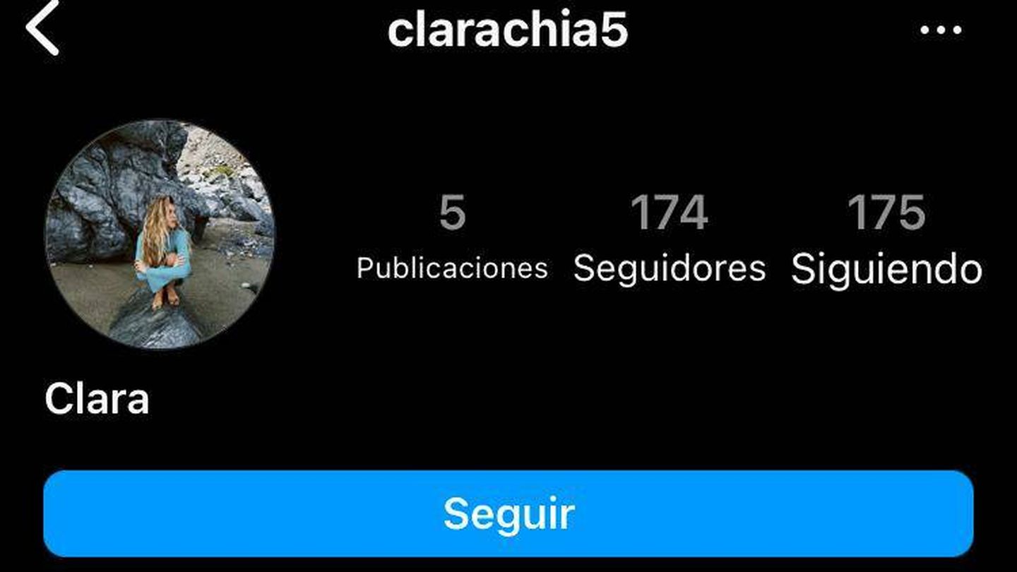 Captura de pantalla del perfil activado por Clara Chía en Instagram.