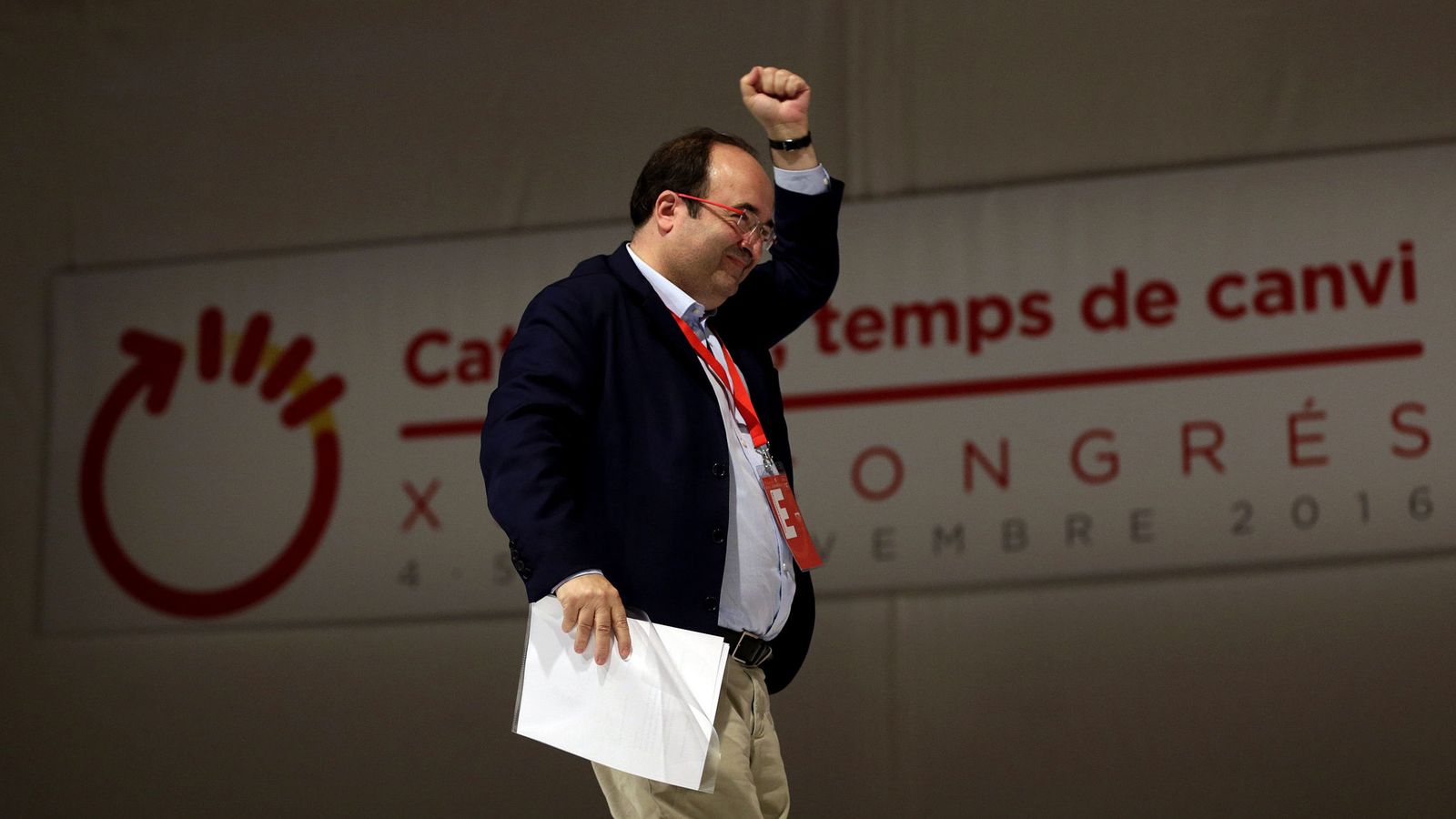 Foto: El primer secretario del PSC, el pasado 5 de noviembre, durante el XIII Congreso del partido, en Barcelona. (EFE)