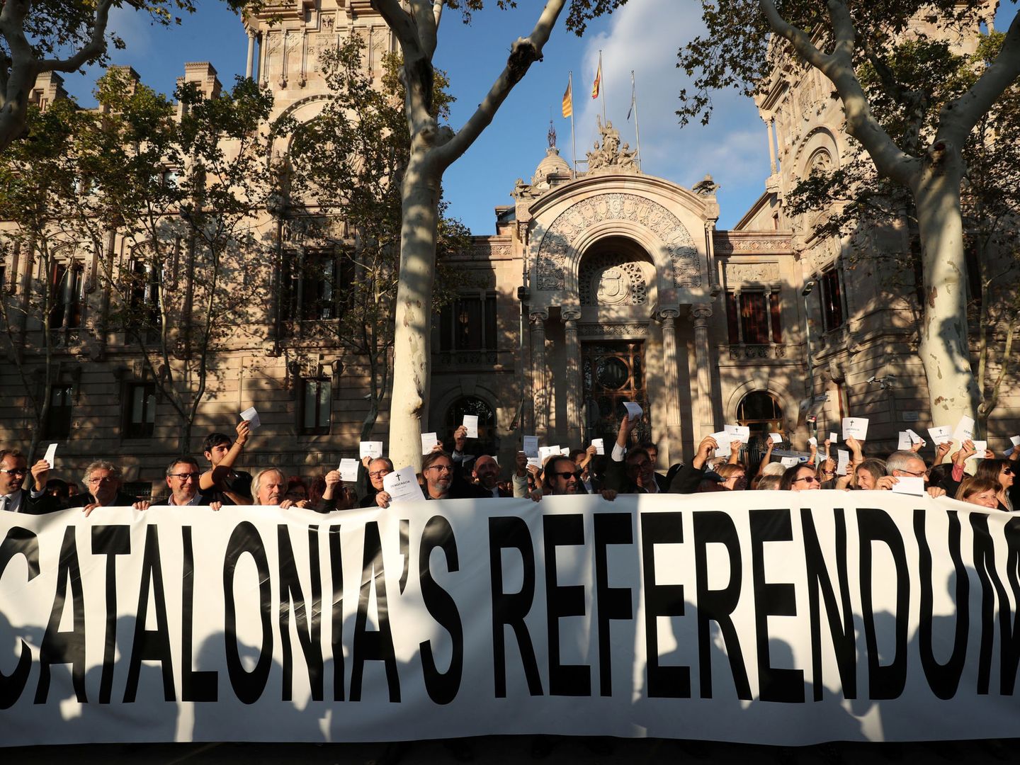 Manifestación a favor del referéndum catalán del 1 de octubre. (Reuters)