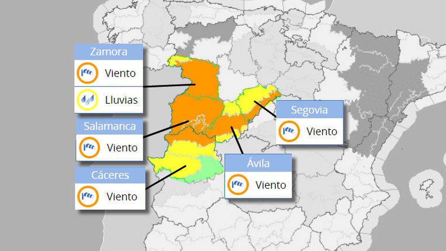 Valladolid se incluye dentro de las provincias en riesgo de precipitaciones fuertes.