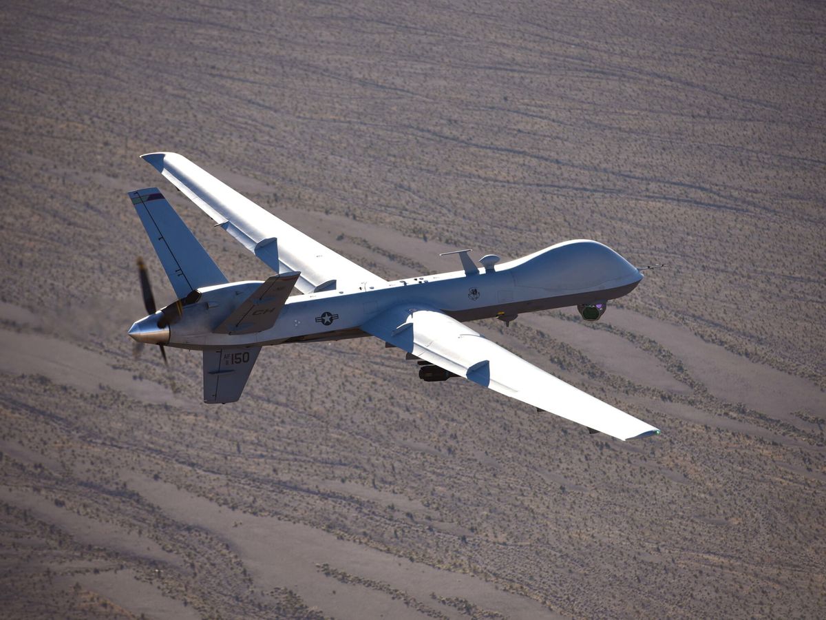 Foto: Fotografía sin fecha cedida por la Fuerza Aérea estadounidense donde se aprecia el dron MQ-9 Reaper. (EFE/William Rio Rosado/Fuerza Aérea de EEUU) 