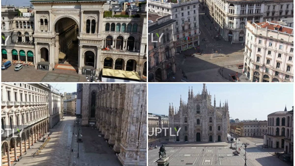 Visita las calles vacías de Milán a vista de dron y sin salir de casa