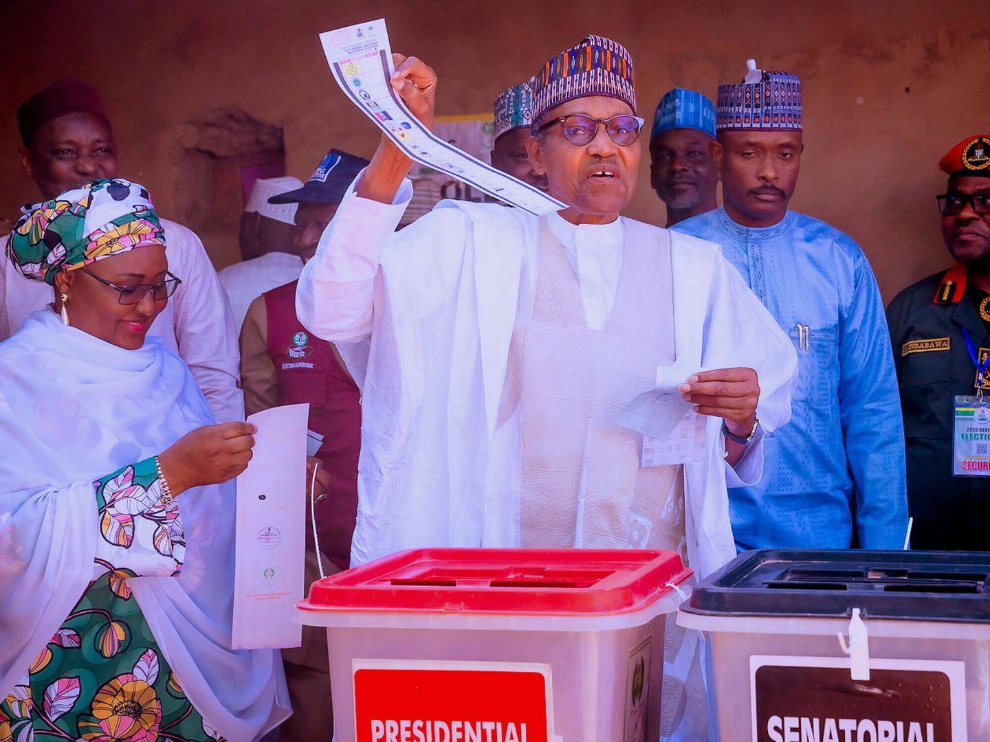 Muhammadu Buhari, en las elecciones (Reuters)