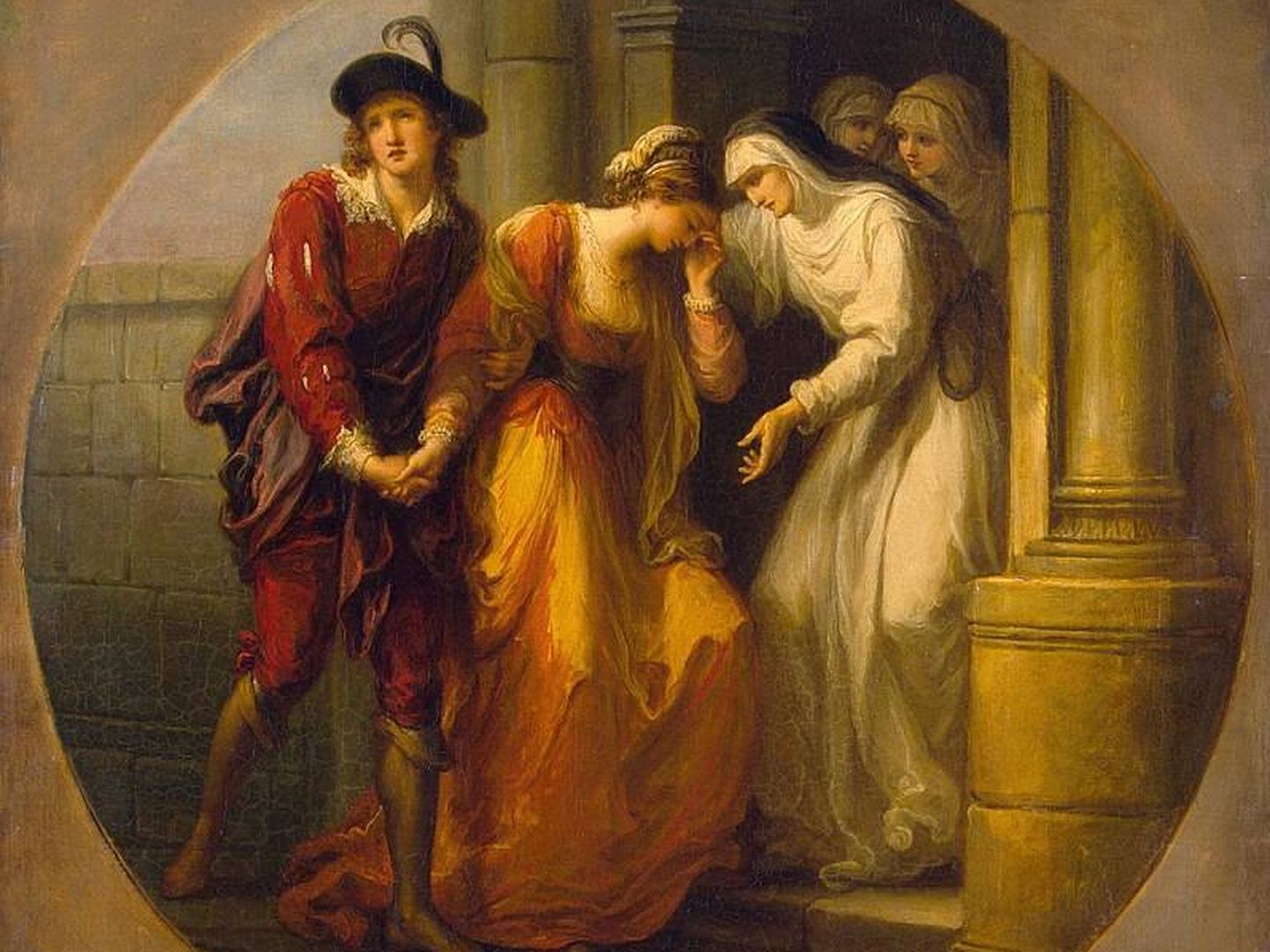 'Los adiós de Eloísa a Abelardo', óleo sobre tela expuesto en el Museo del Hermitage, pintado en 1780 por Angelica Kauffmann. (Wikipedia)