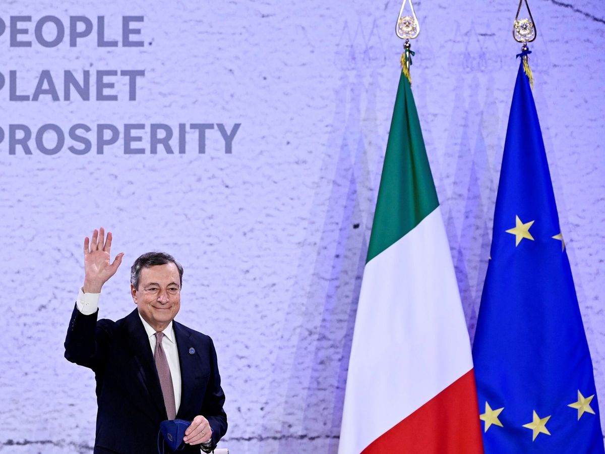 Foto: El Primer Ministro italiano, Mario Draghi, en la Cumbre de Líderes del G20 en Roma, Italia. (EFE)