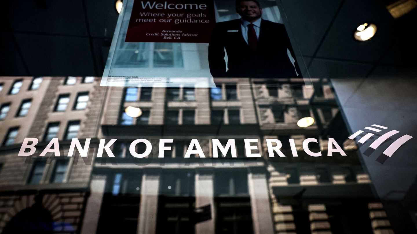 Logo de Bank of America en una de sus oficinas. 