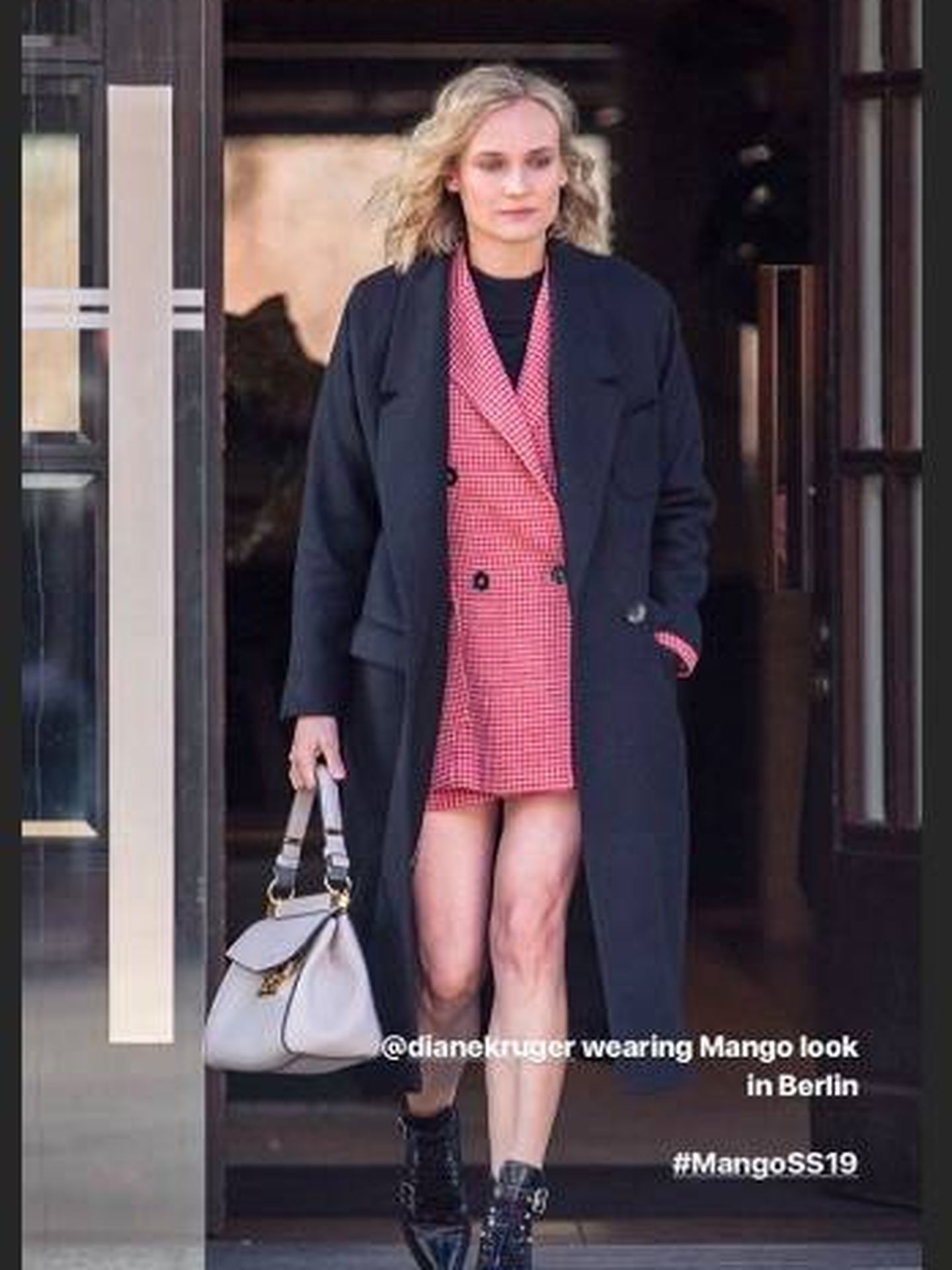 La actriz Diane Kruger con total look de Mango en un storie de la marca.  (Instagram)