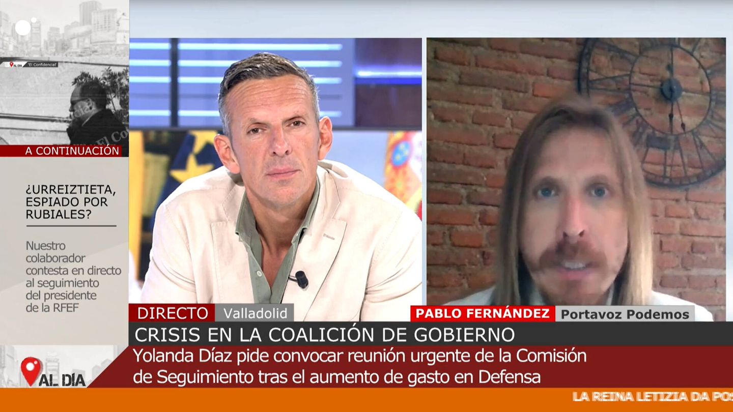 Joaquín Prat y Pablo Fernández, en 'Cuatro al día'. (Mediaset)