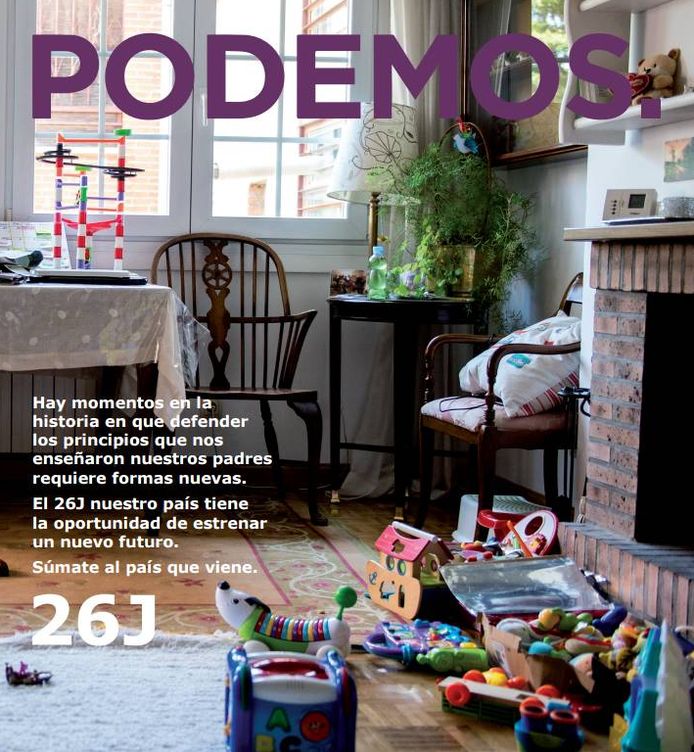 Foto: Portada del programa-catálogo de Podemos, en el que se ha retratado la casa de Carolina Bescansa.