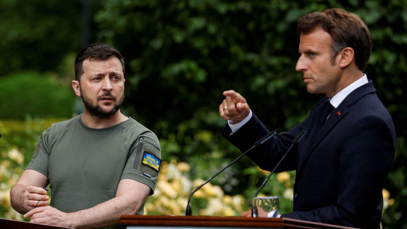 Foto: El presidente francés, Emmanuel Macron, y  su homólogo ucraniano en una fotografía de archivo del 16 de julio de 2022. (Reuters/Valentyn Ogirenko)