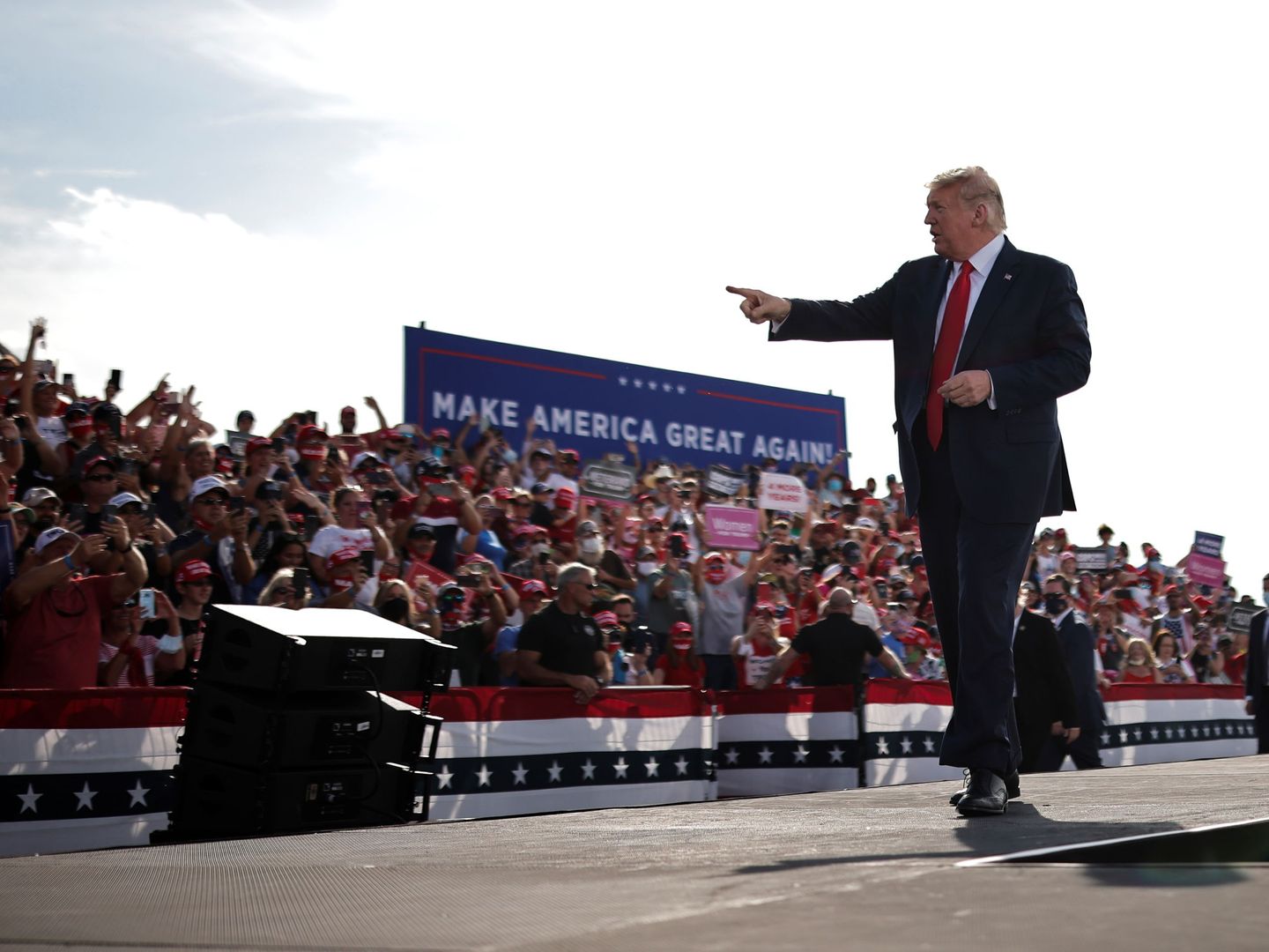 El presidente de EEUU, Donald Trump, en un mitin de campaña en Florida. (Reuters)