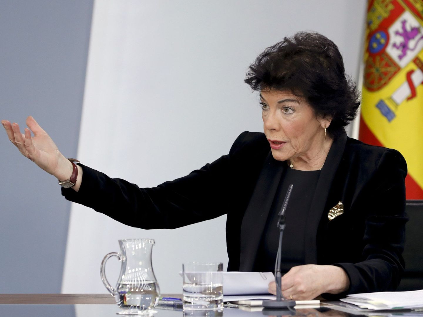 Isabel Celaá, tras un Consejo de Ministros. (EFE)