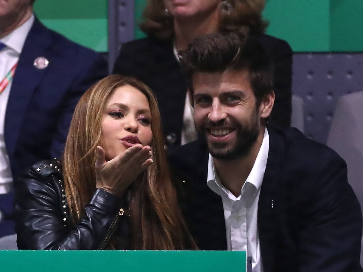Foto:  Shakira y Gerard Piqué, en un partido de la Copa Davis. (Getty)