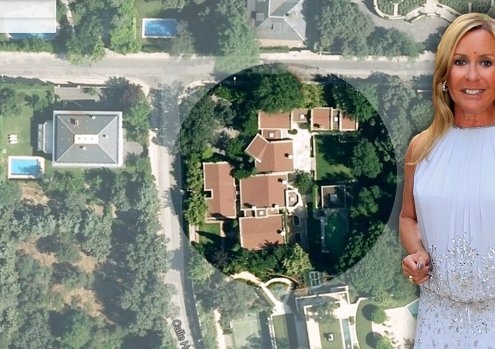 Foto: Marina Castaño sobre una imagen aérea de su casa (Google Maps)