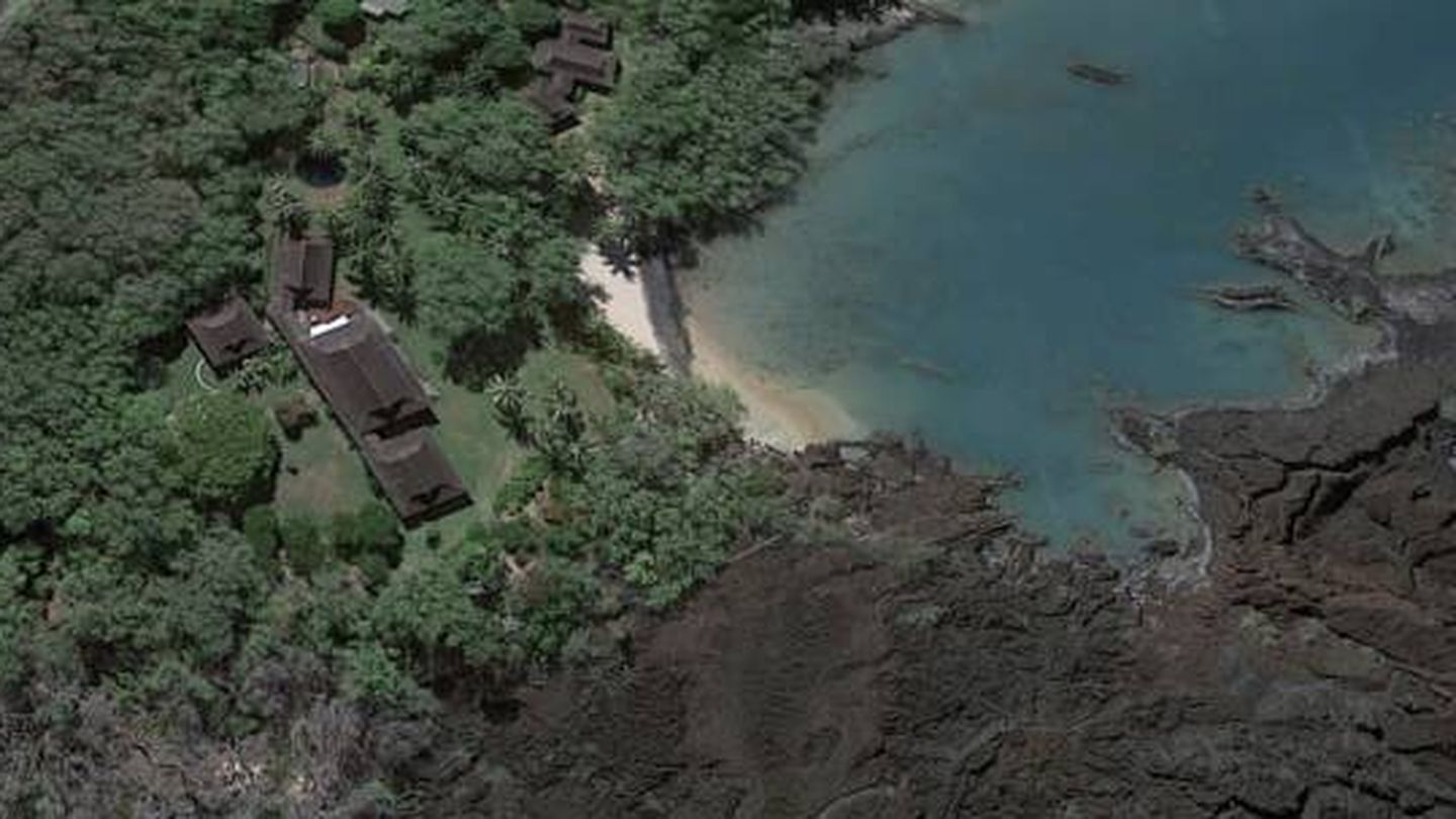 Una vista aérea de la mansión de Bezos. (Google Maps)
