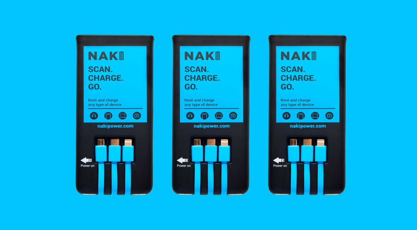 Baterías de alquiler de Naki, la 'startup' que comenzará a operar en febrero en Madrid y Barcelona.