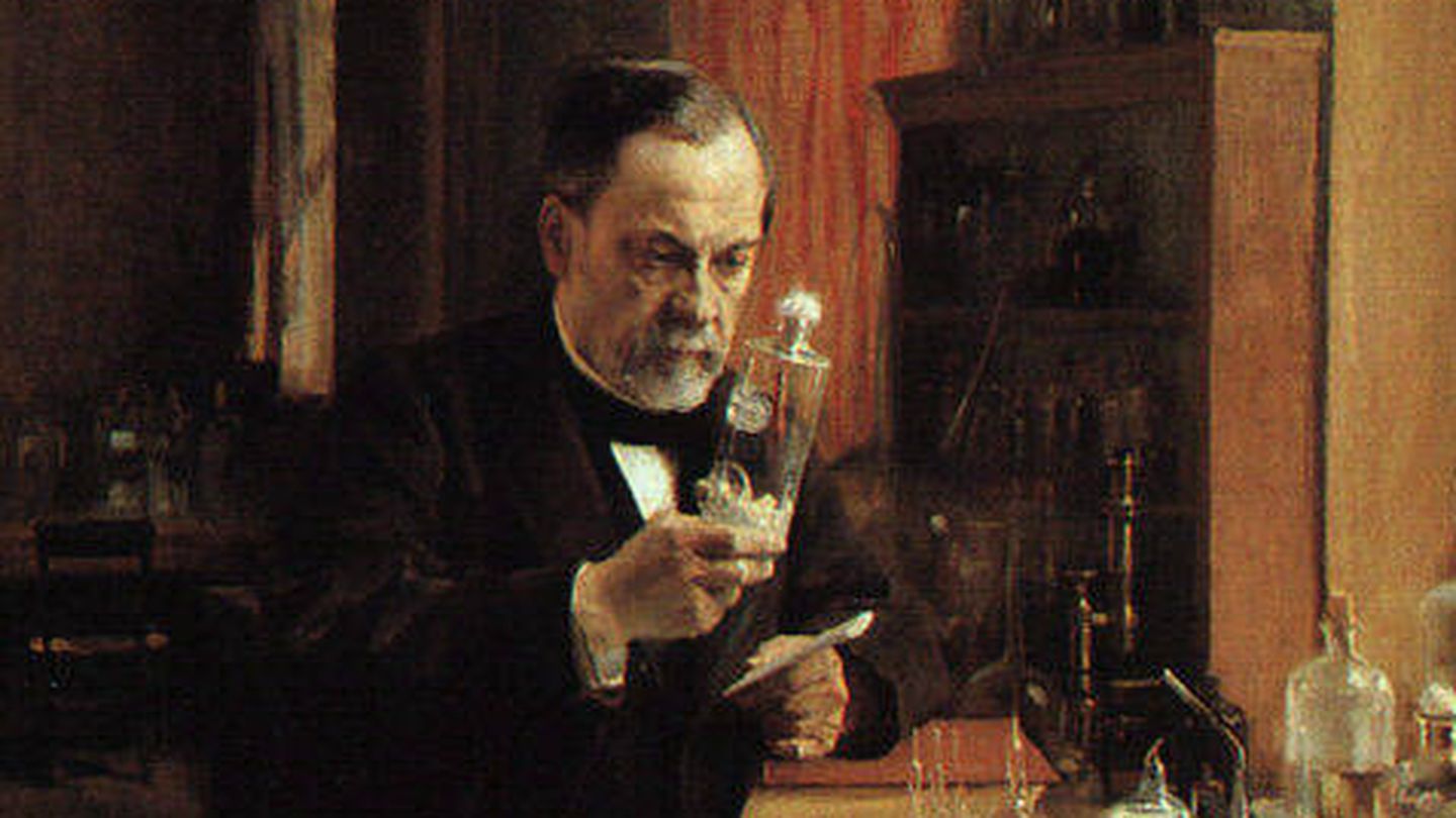 Louis Pasteur, en su laboratorio, por  Albert Edelfelt.