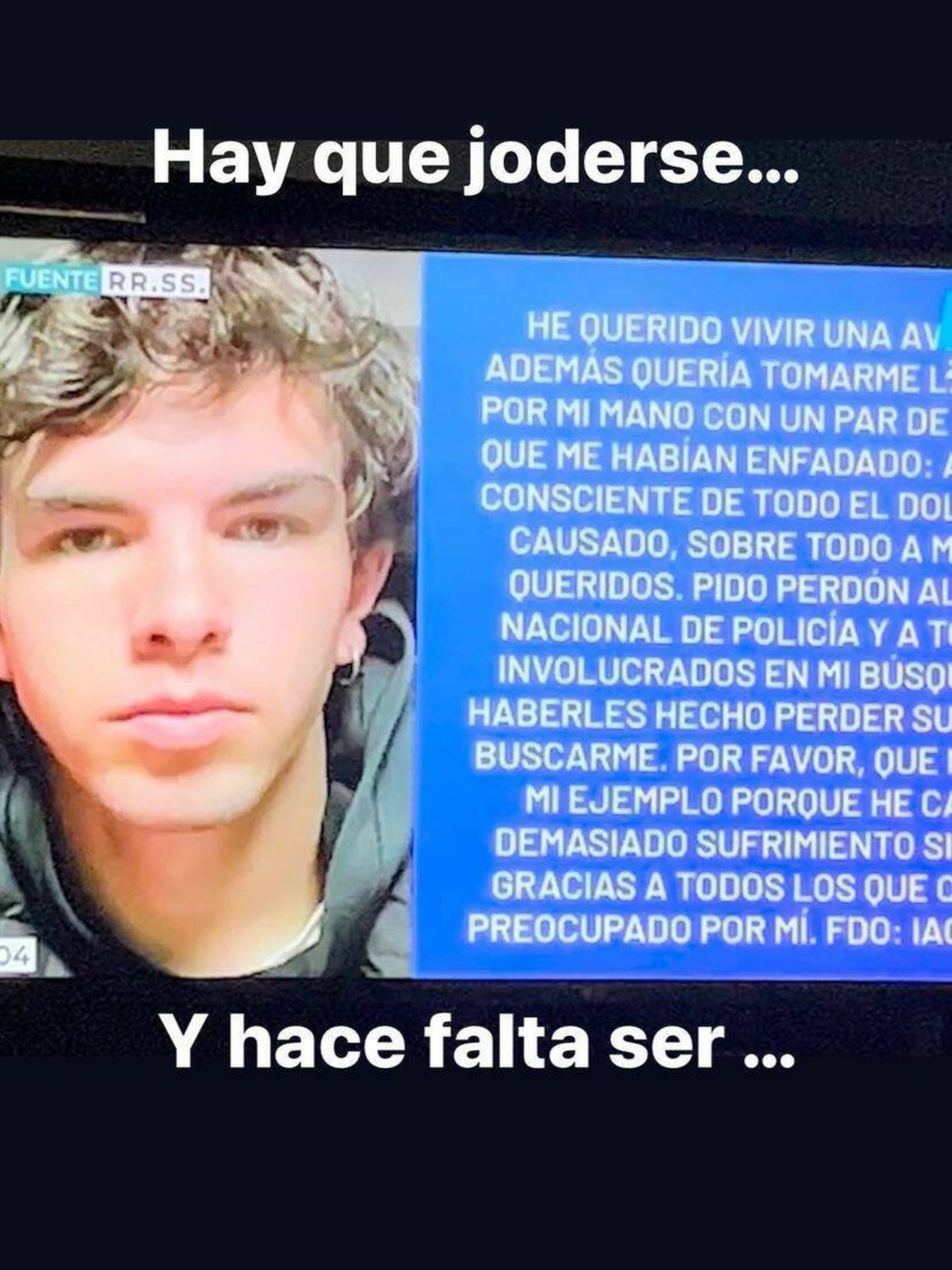 La reacción de Eugenia Martínez ante las motivaciones del joven desaparecido. (Instagram/ @eugeniamartinezdeirujo)
