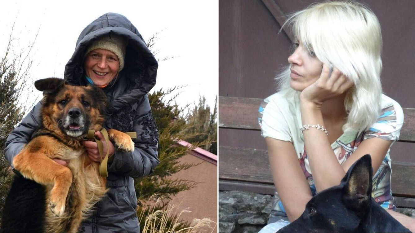 Foto: Alexandra, fallecida en un bombardeo, y Angelina Rybchenko cuidan de más de 700 perros. (F. B.)
