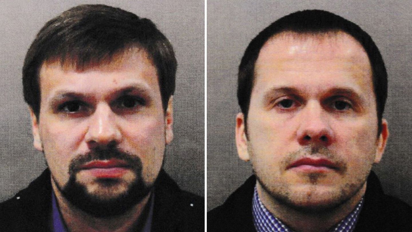 Combo fotográfico que muestra a Alexander Petrov (d) y a Ruslán Boshirov, los dos hombres señalados del envenenamiento. (EFE)