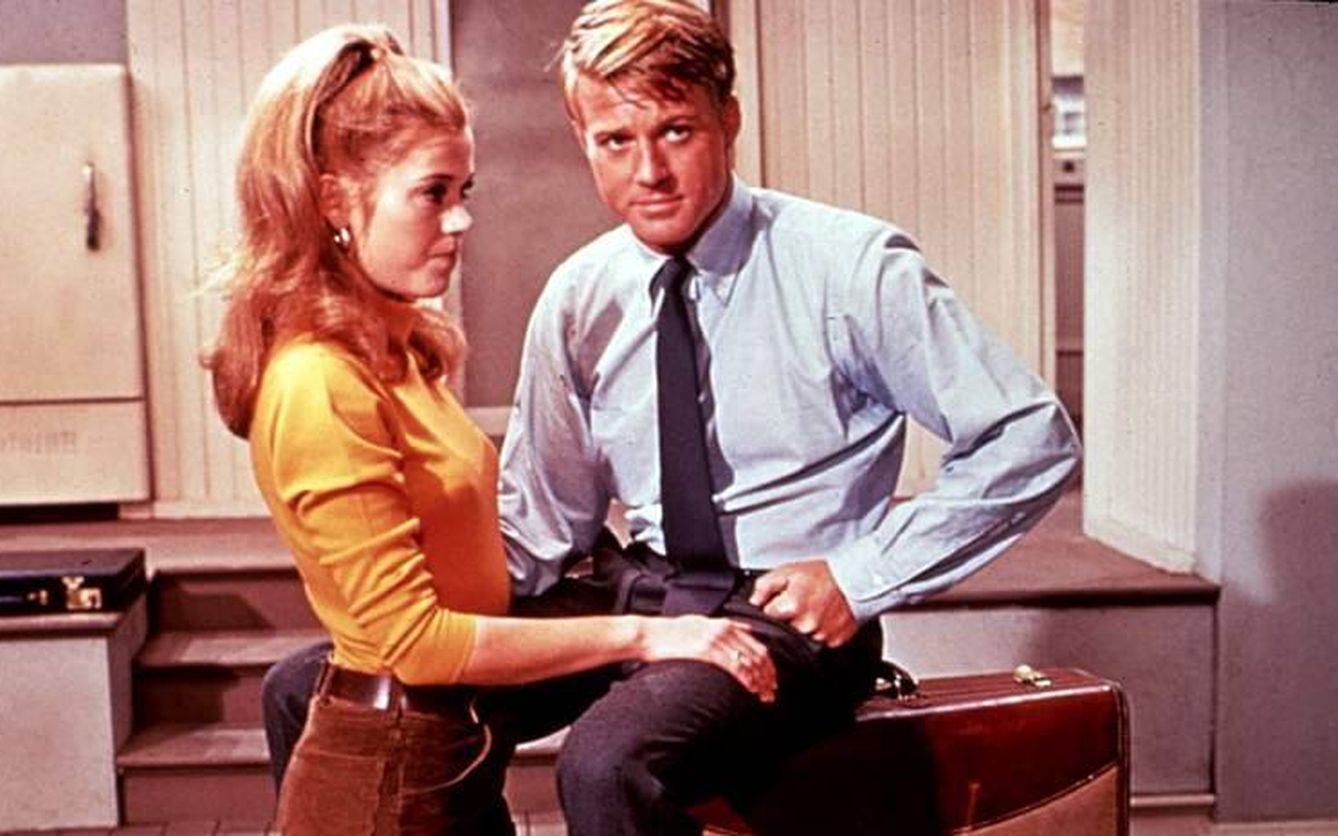 Robert Redford junto a la actriz Jane Fonda.